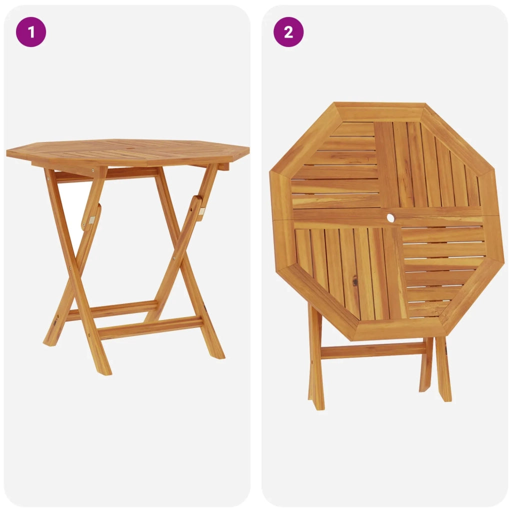 Set bistro da giardino pieghevole da 5 pezzi Naturale 3434112