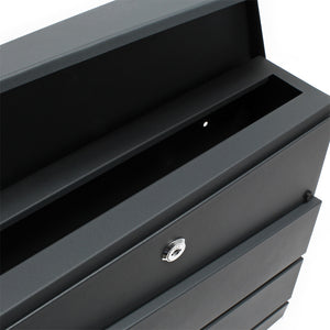 Cassetta postale V16 con vano portagiornale, verniciata a polvere antracite