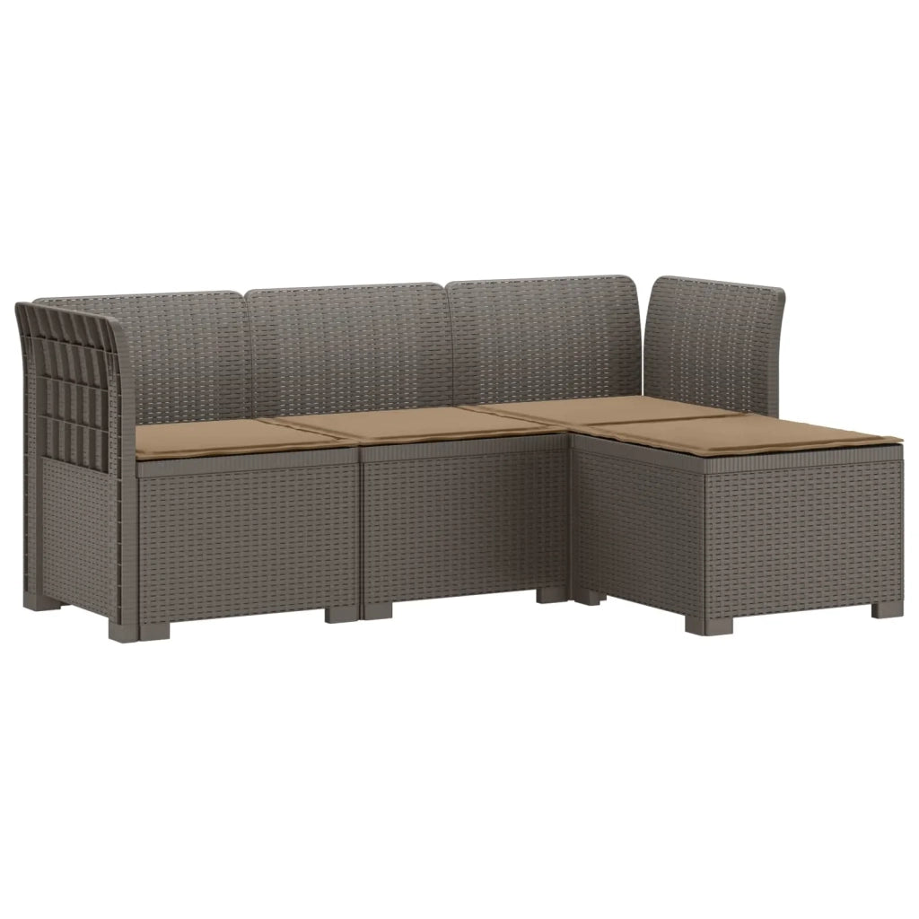 Divano da giardino 4 posti con cuscini aspetto rattan PP 3443940