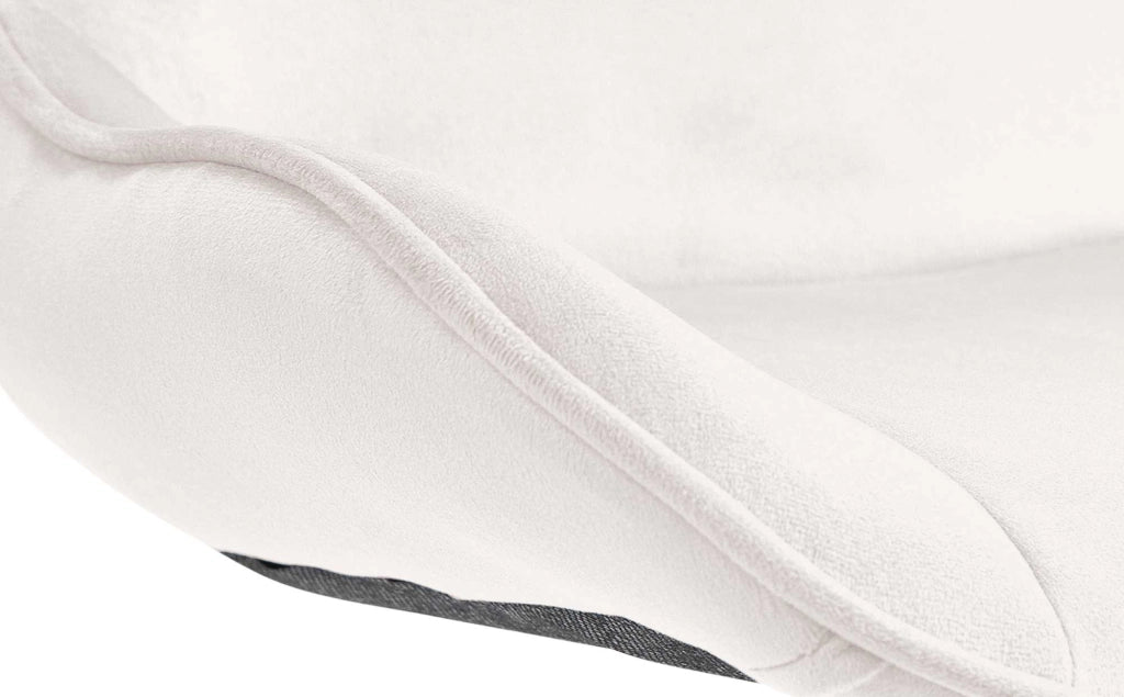 Set di 2 sgabelli da bar Vonore in velluto crema,bianco