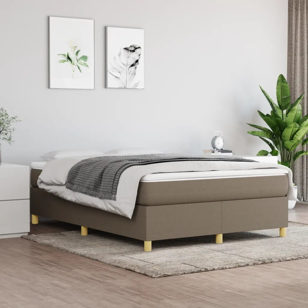 Struttura Letto a Rete a Molle-Giroletto Tortora 140x200 cm in Tessuto 981583