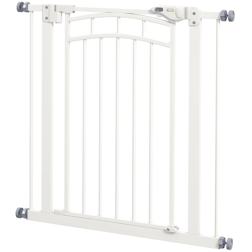 Cancelletto di sicurezza per cani estensibile con doppio blocco ¨C Xylo ¨C 74-80 x 76 cm bianco