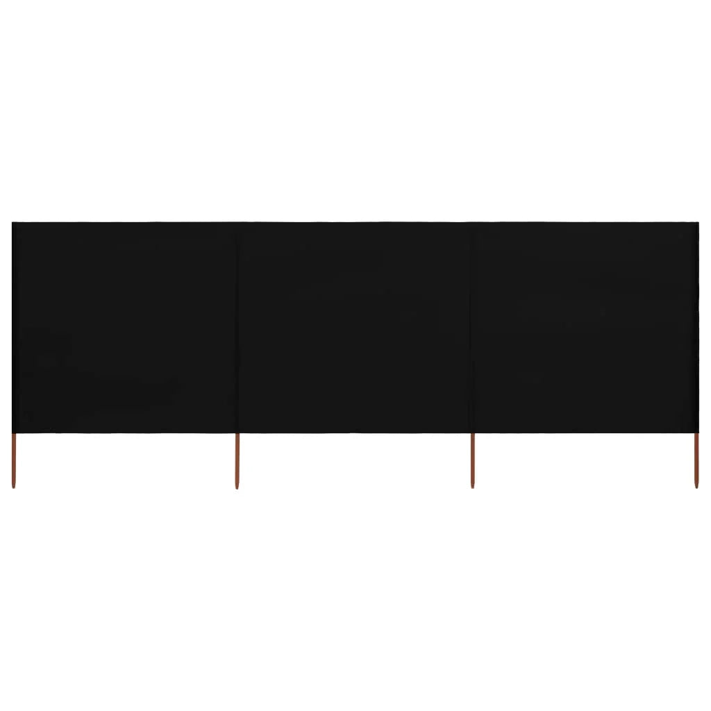 Schermo divisorio in tessuto a 3 pannelli 400 x 120 cm nero 02_0008803