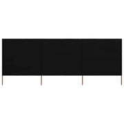Schermo divisorio in tessuto a 3 pannelli 400 x 120 cm nero 02_0008803