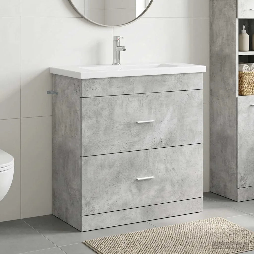 Set di mobili per il bagno Grigio Cemento 81 x 40 x 84,5 cm 3404377