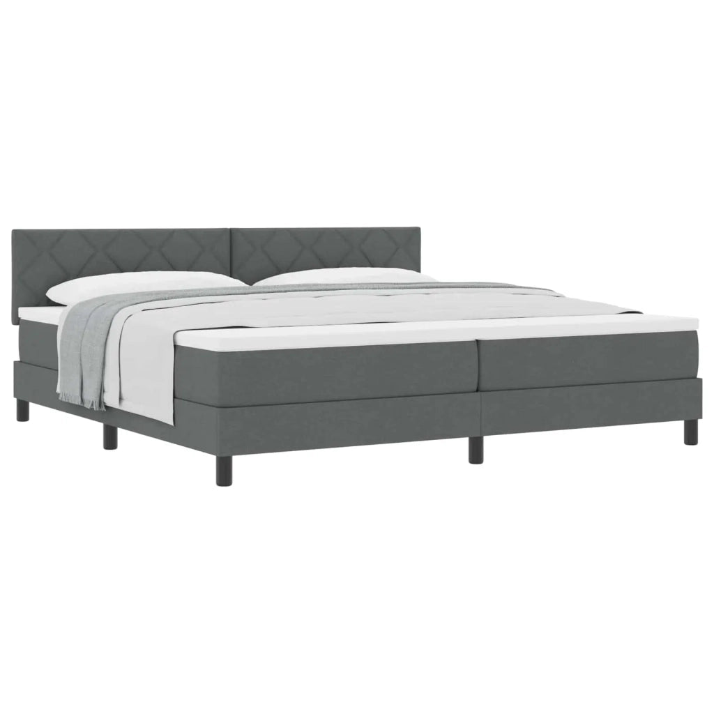 Letto a molle con materasso Grigio scuro 200 x 200 cm Tessuto 3338791