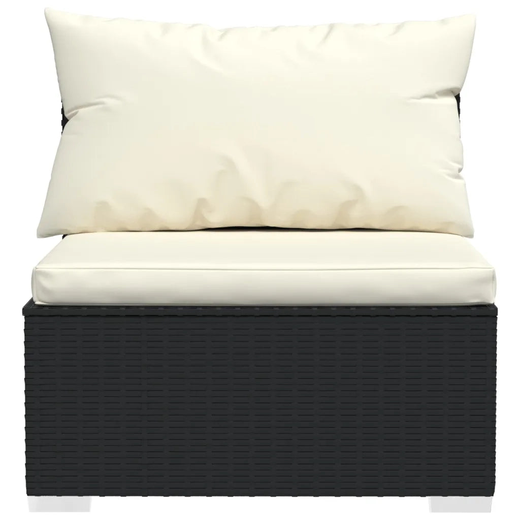Set Divani da Giardino 7 pz con Cuscini in Polyrattan Nero cod mxl 41218