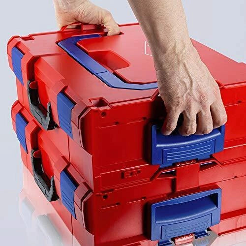 Knipex 00 21 19 LB LE Cassetta per Attrezzi 1 Scomparto 3 Manici Antiurto Resistente agli Spruzzi colore Rosso
