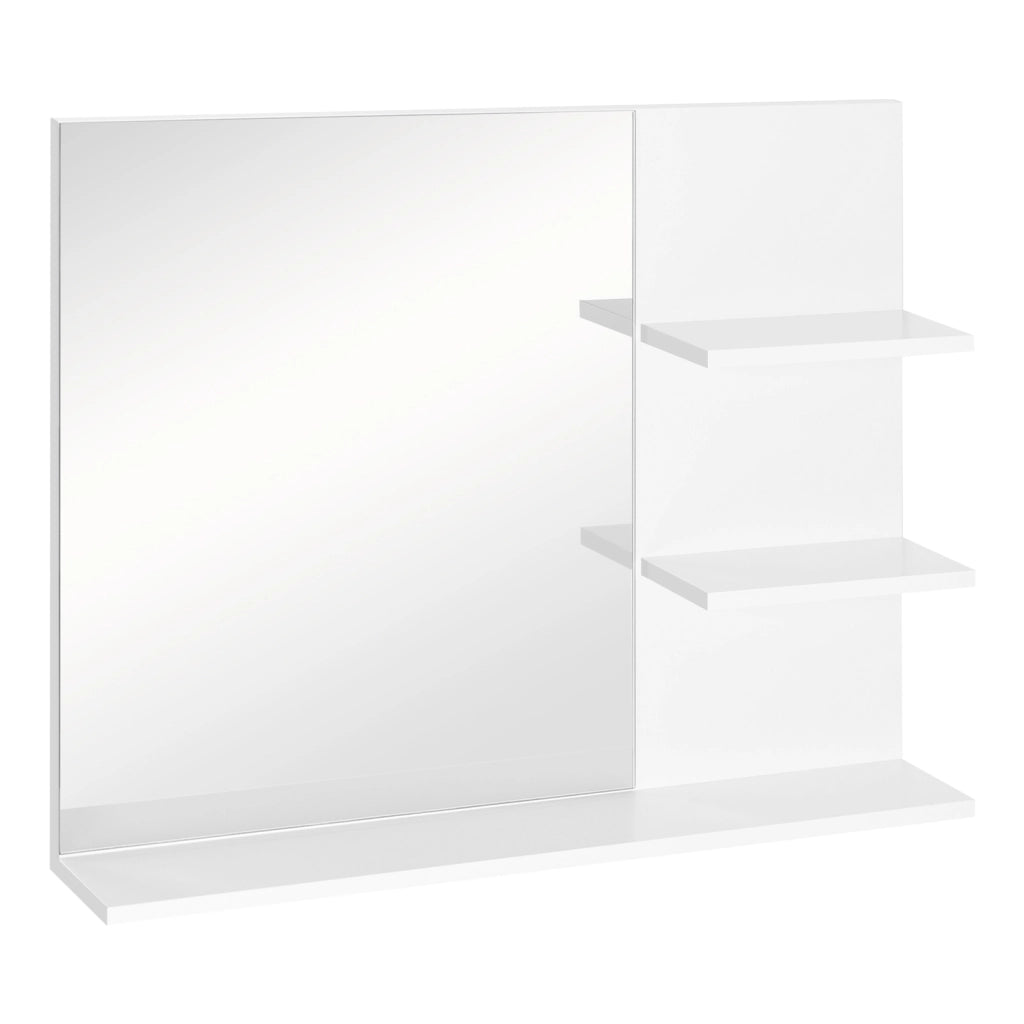Mobile Bagno Pensile con Specchio ¨C Zephmum ¨C Bianco MDF 60x10x48cm