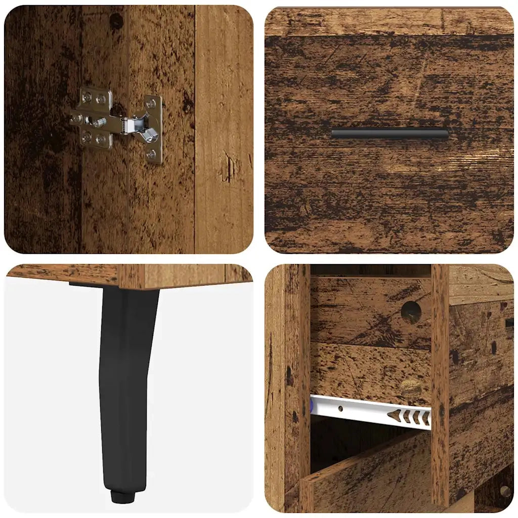 Credenza con Cassetto-Buffet-Armadio da cucina Legno vecchio 69,5 x 34 x 90 cm 177085