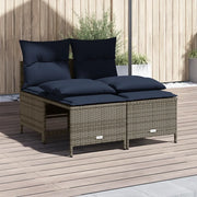 Set Divani da Giardino 4 pz con Cuscini Grigio in Polyrattan 368378
