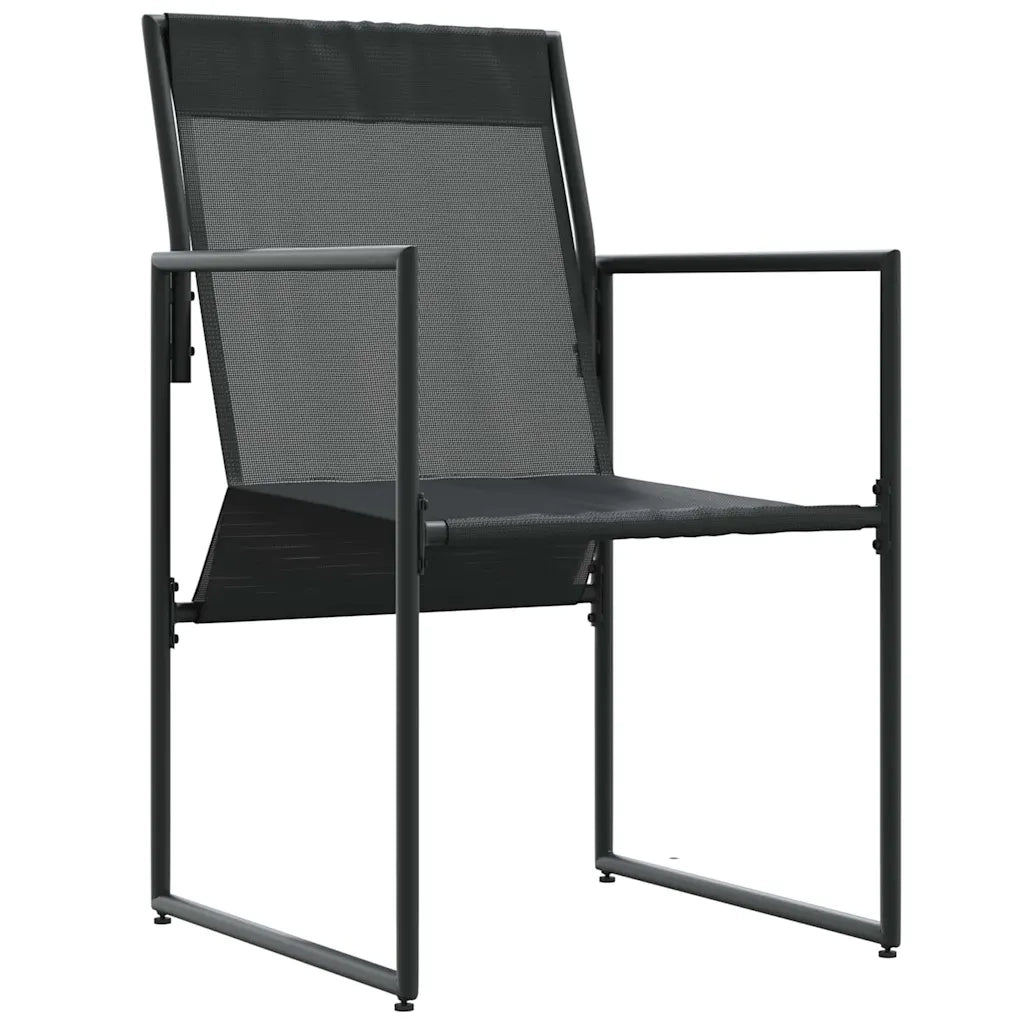 Sedia con cuscino 4 pcs Nero e antracite Textilene 42003025