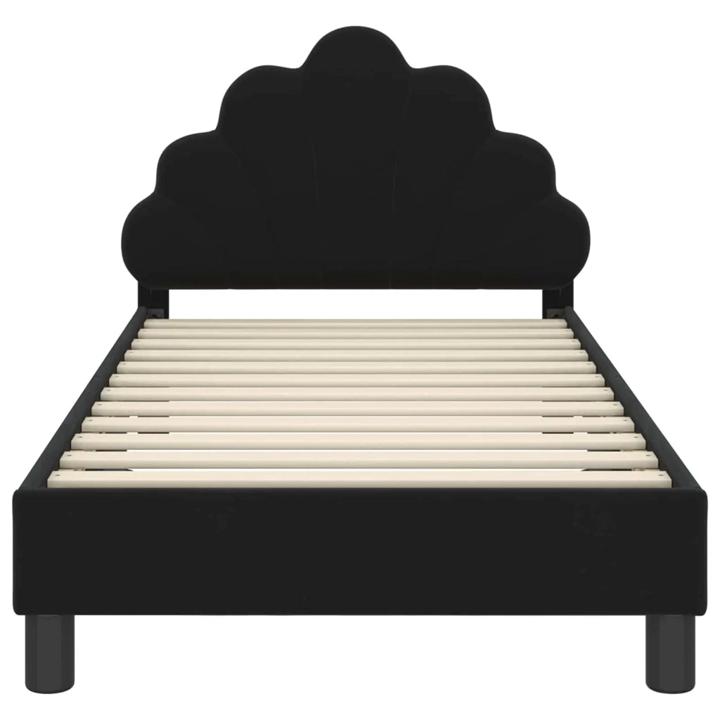 Struttura letto bambini con testata Nero 80 x 160 cm Velluto