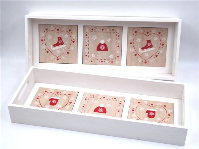 Vassoio in Legno Decorativo Natalizio Natale