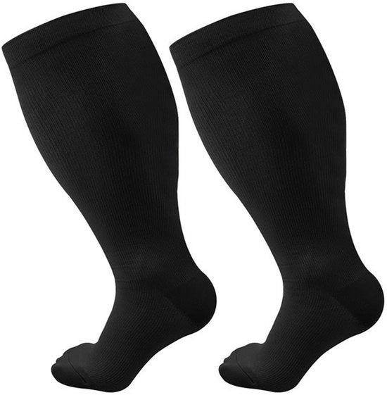 Calze compressivi unisex per le caviglie, calze elastici per il polpaccio, calze grandi per le ginocchia, 2XL