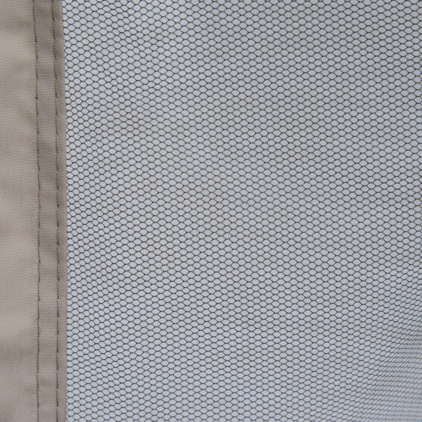 Set 4 Sedie da Giardino in Metallo e Tessuto Marrone