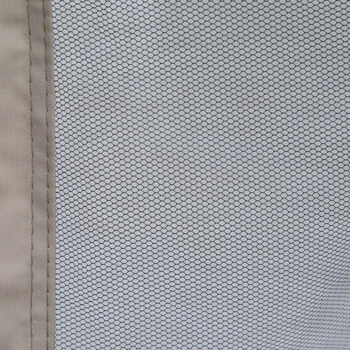 Set 4 Sedie da Giardino in Metallo e Tessuto Marrone