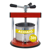 Torchietto Premitutto Manuale 3 Litri in Acciaio – Pressa per Pomodoro, Frutta, Verdura e Uva – Robusto e Resistente