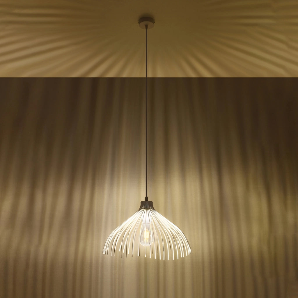 Lampada a sospensione PENERO bianca metallo E27 Pure Lume