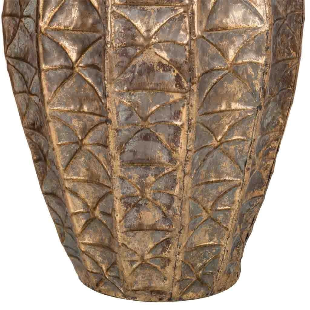 Vaso in metallo dorato 27x27x36,5h