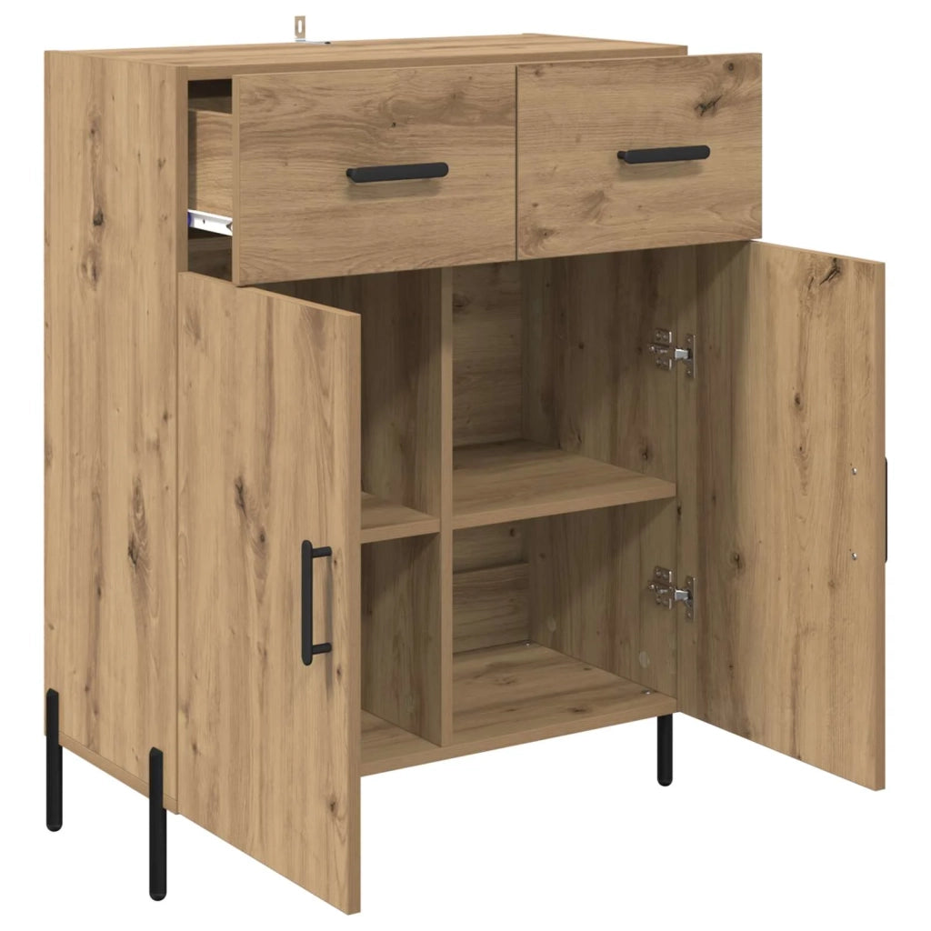 Credenza | Madia | Buffet da pranzo | Armadio da pranzo Rovere artigianale 69,5 x 34 x 90 cm Legno multistrato