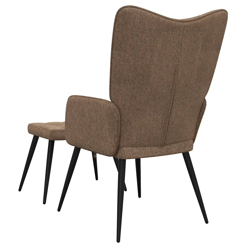 vidaXL Sedia Relax con Sgabello Marrone in Tessuto