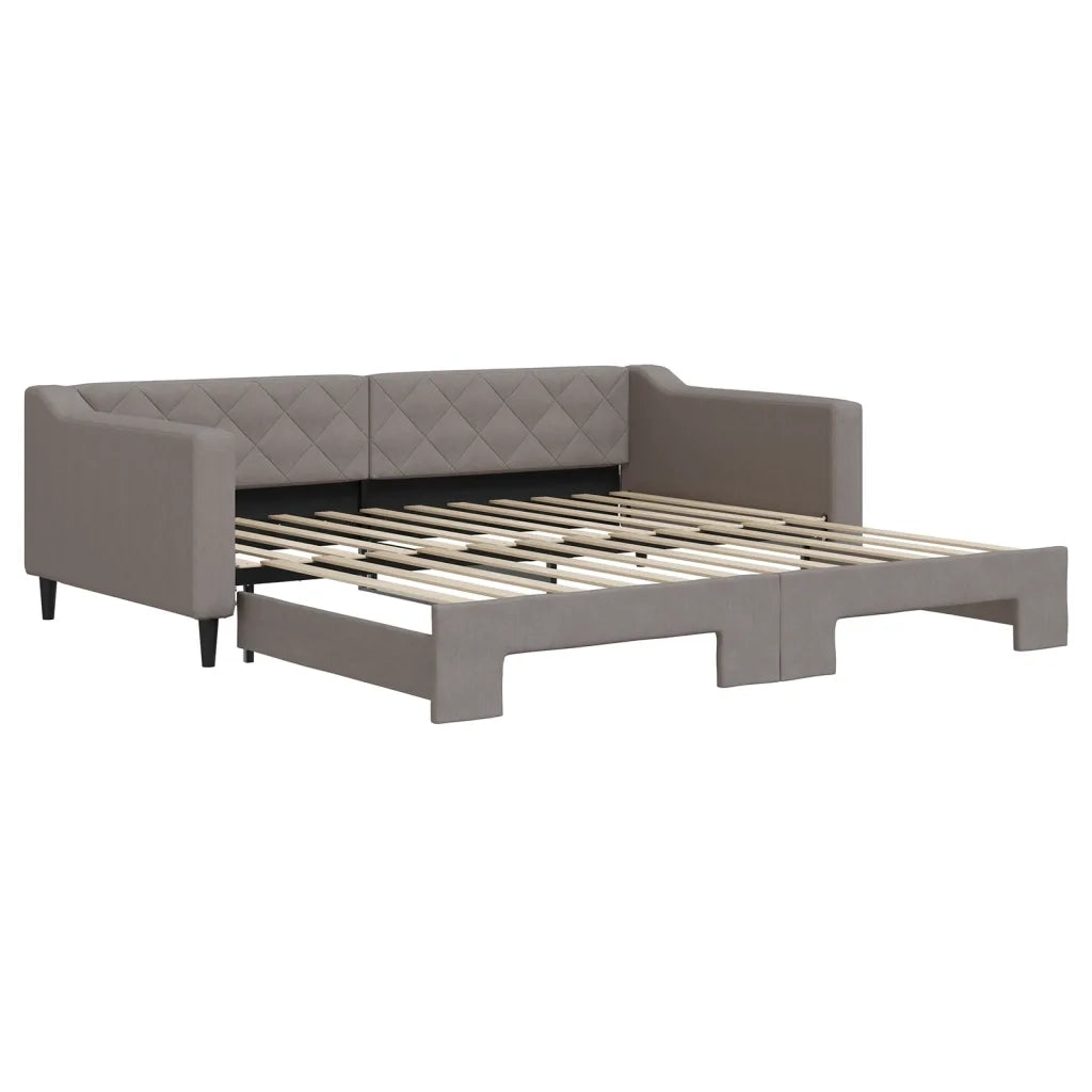 Divano Letto con Letto Estraibile Tortora 100x200 cm in Tessuto 3197434