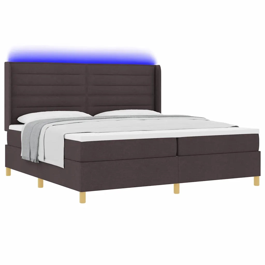 Letto a molle con materasso Marrone 200 x 200 cm Tessuto 3343654