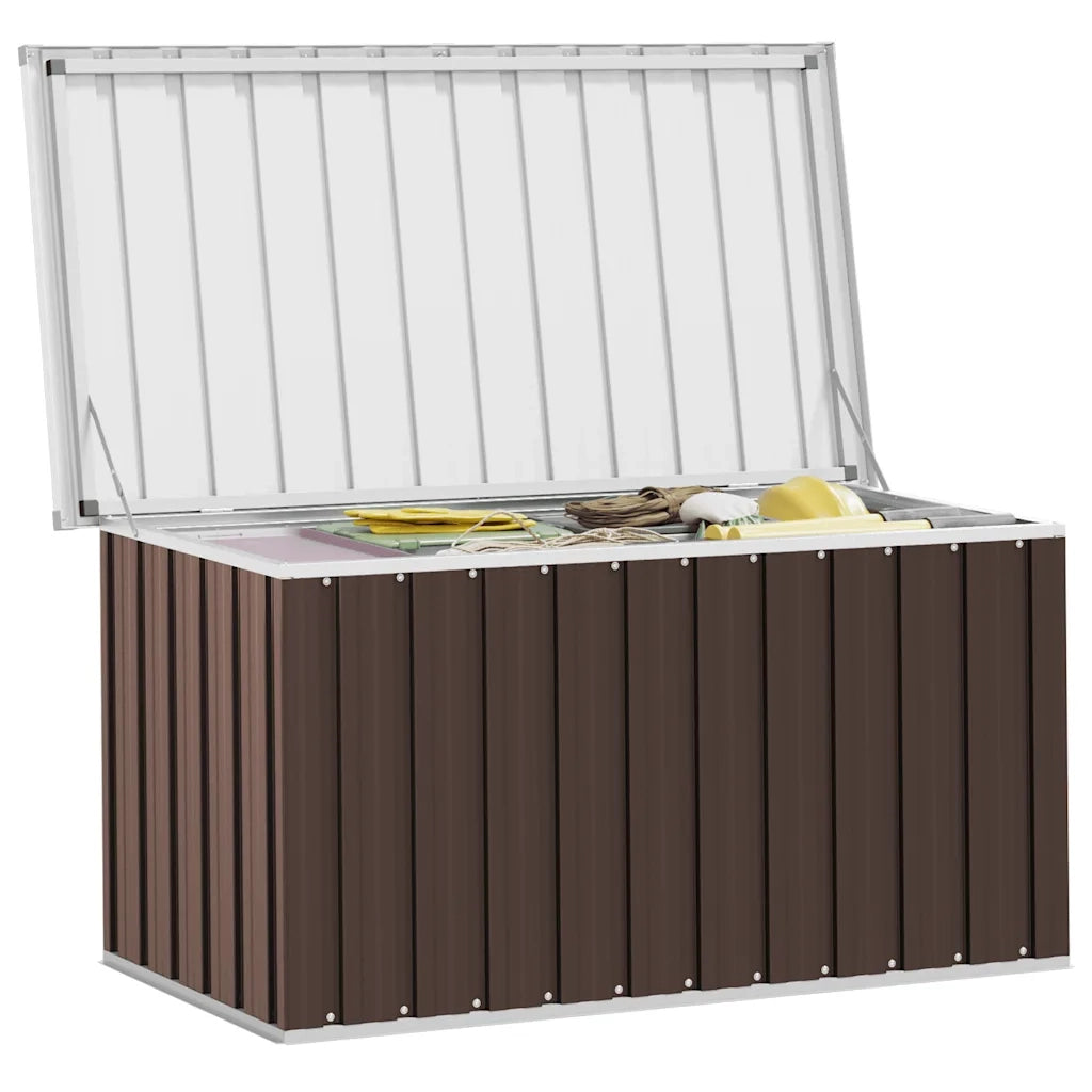 Baule da giardino marrone 129x67x65 cm CFW4592156
