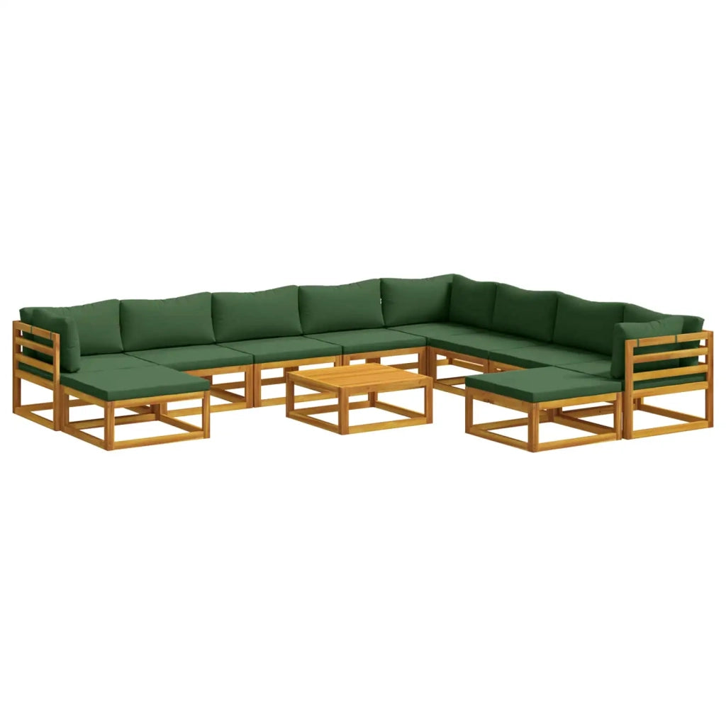 Set di divani 11 pz Naturale Legno di Acacia Massello 3417262