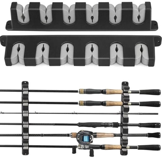 Hanger per canna da pesca - rack per canne da pesca - attacco a parete per canna da pesca orizzontale per garage e barche