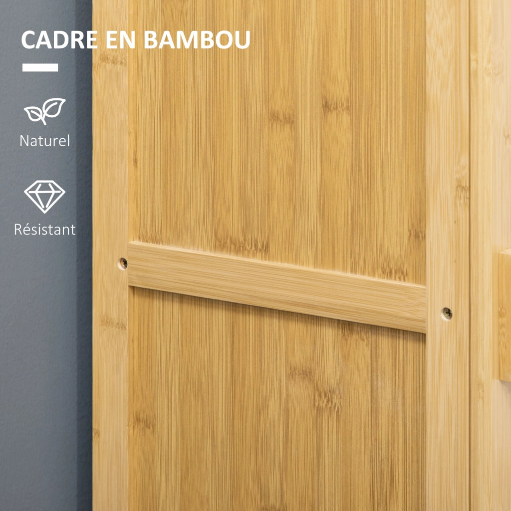 Mobile da bagno in bamb¨´ con ante a doghe e ripiani ¨C zephmum ¨C 40x30x140 cm