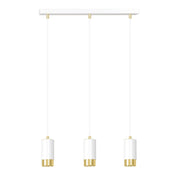 Lampada a sospensione Fumiko in acciaio bianco e oro