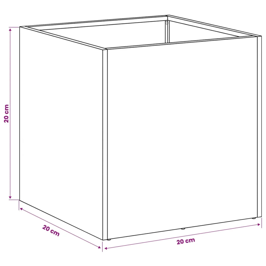Vaso da giardino 2 pz Argento 20 x 20 x 20 cm Acciaio Inox 8004933