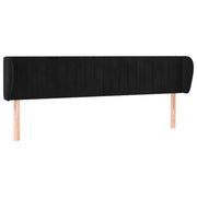 Testiera | Testata ad Orecchio Nera 163x23x78/88 cm in Velluto