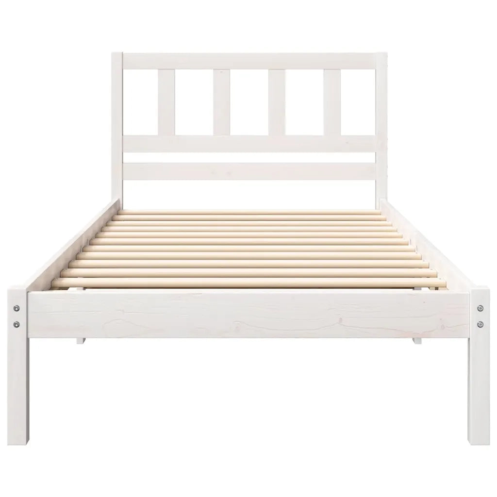 Struttura del letto Bianco 90 x 190 cm Pino massello 872255