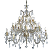 Lampadario Classico Marie Therese Acciaio Adjustable Vetro 30 Luci E14