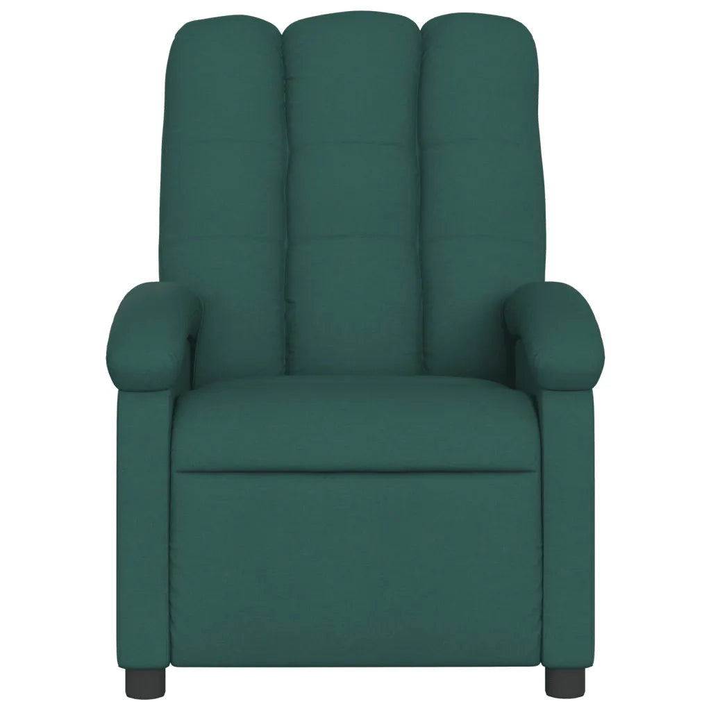 Poltrona | Sedia Relax Elettrica Reclinabile Verde Scuro in Tessuto