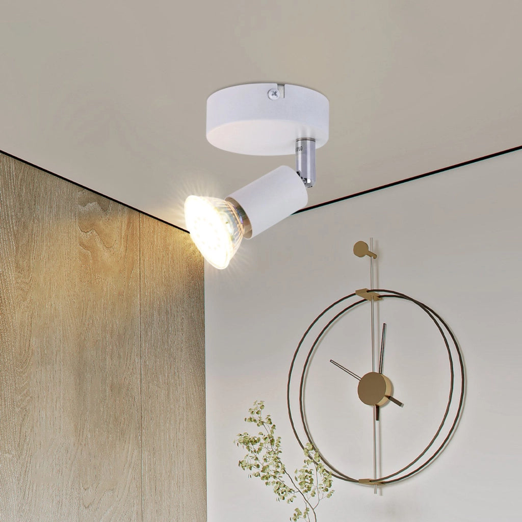 ZMH Faretto da soffitto bianchi 1 fiamma GU10 3000K moderni per camera letto