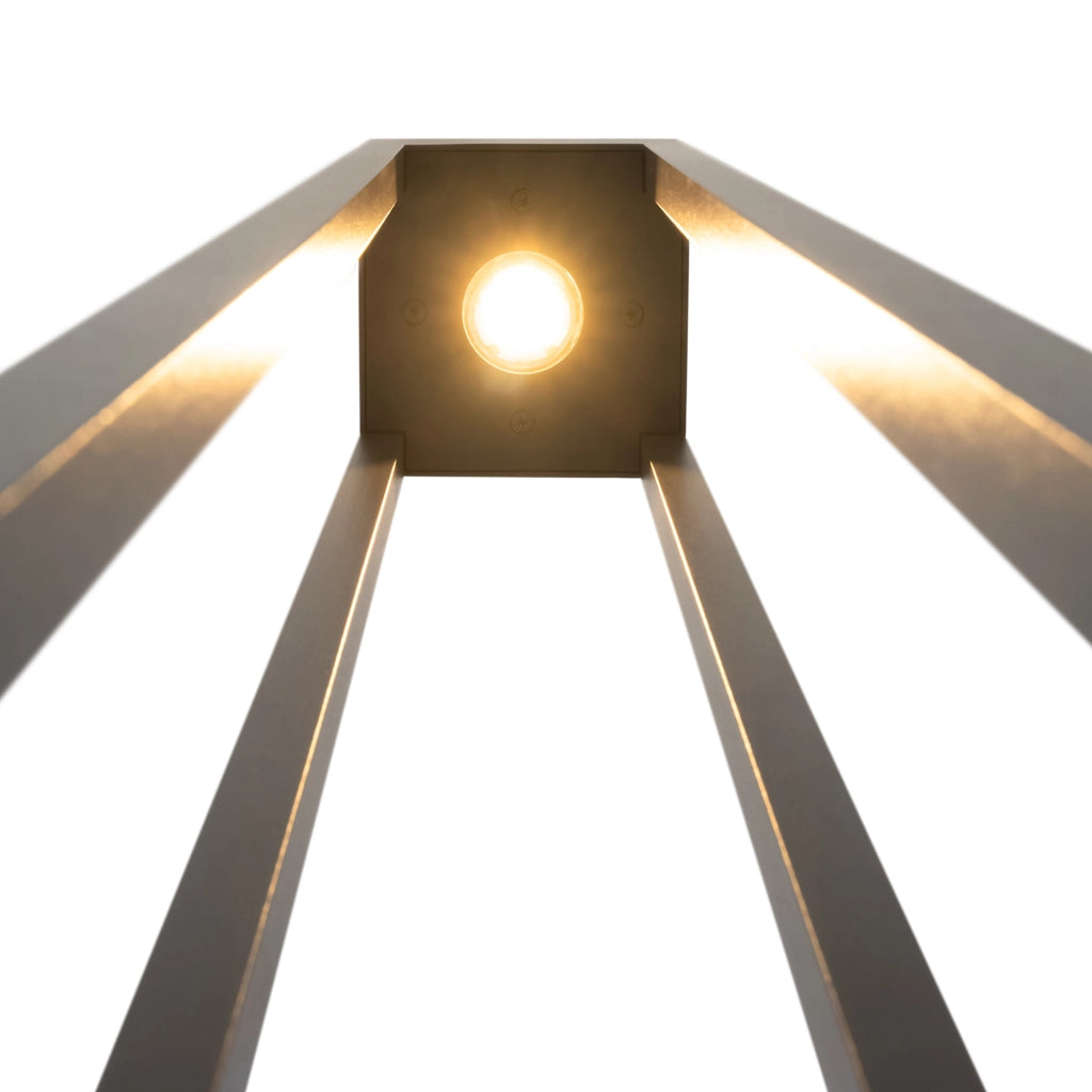 Lampada Da Terra Moderna Da Esterno Metallo Grafite Luce Led 25W Ip65