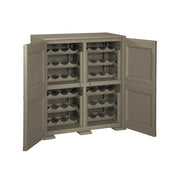 ARMADIO PORTABOTTIGLIE 48 BOTTIGLIE WENGÉ 79X43X85,5 CM CON ANTA LISCIA – CANTINETTA MODULARE CHIUSA PER SOGGIORNO E ZONA PRANZ