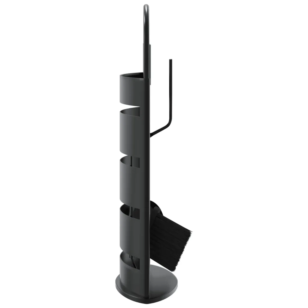 Set di attrezzi per camino 5 pezzi 23x15x66 cm in acciaio 156374