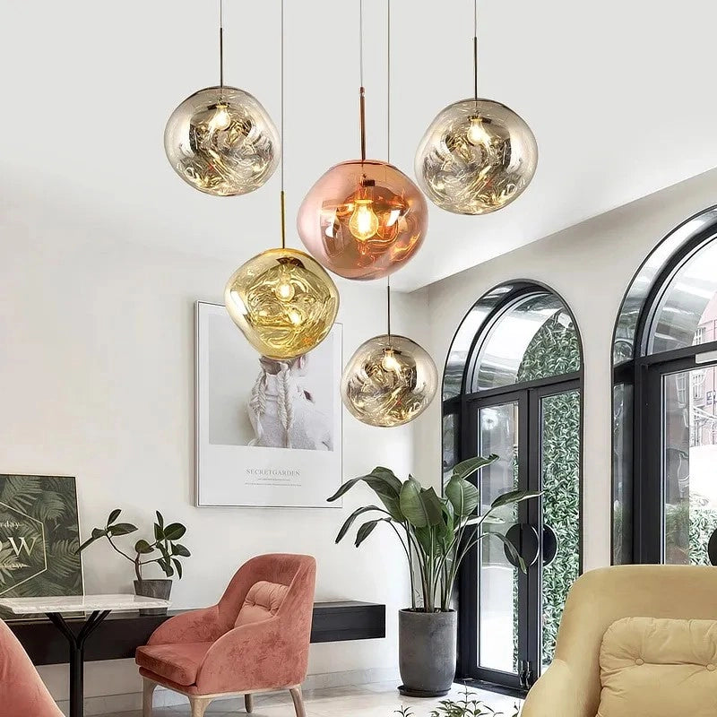 Lampada Da Soffitto Pensile Di Vetro Gold APP331-1CP