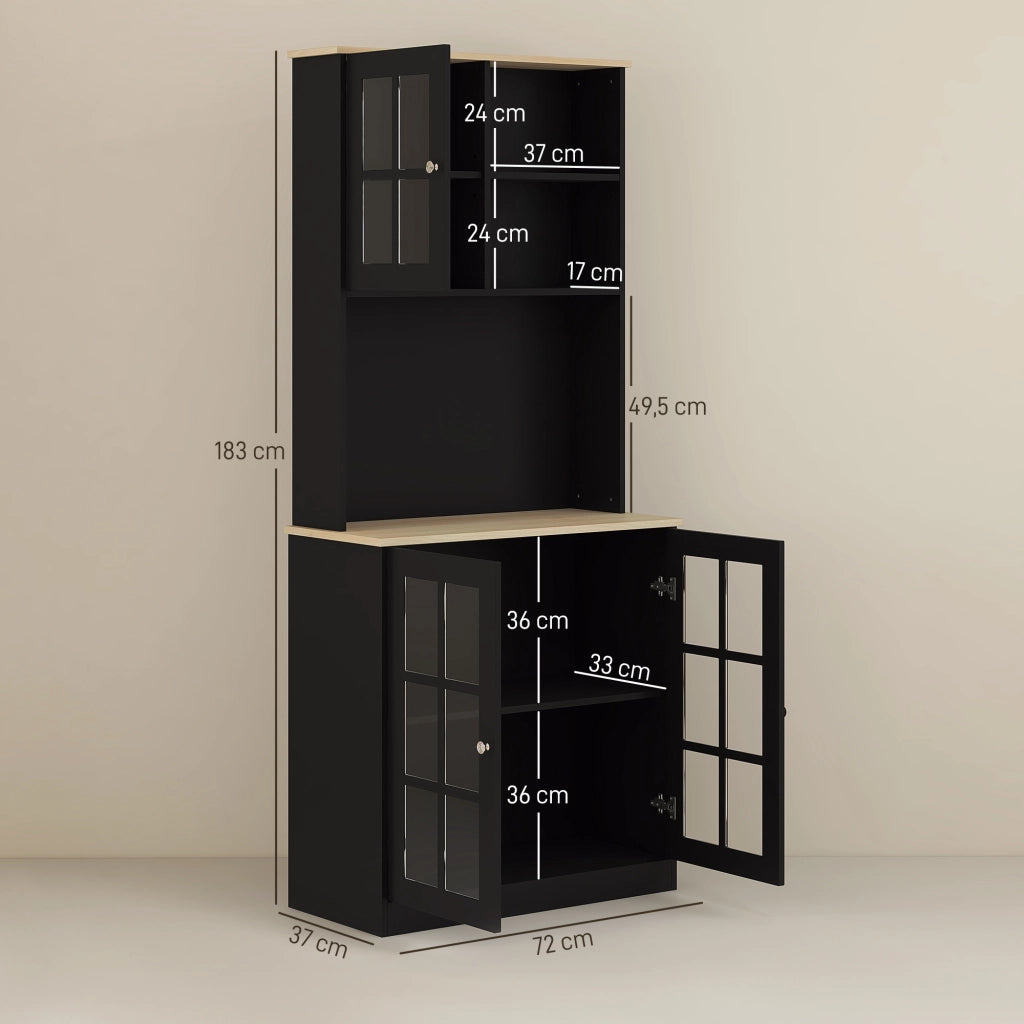 Credenza ¨C Zephmum ¨C Legno effetto quercia nero 80x37x183 cm