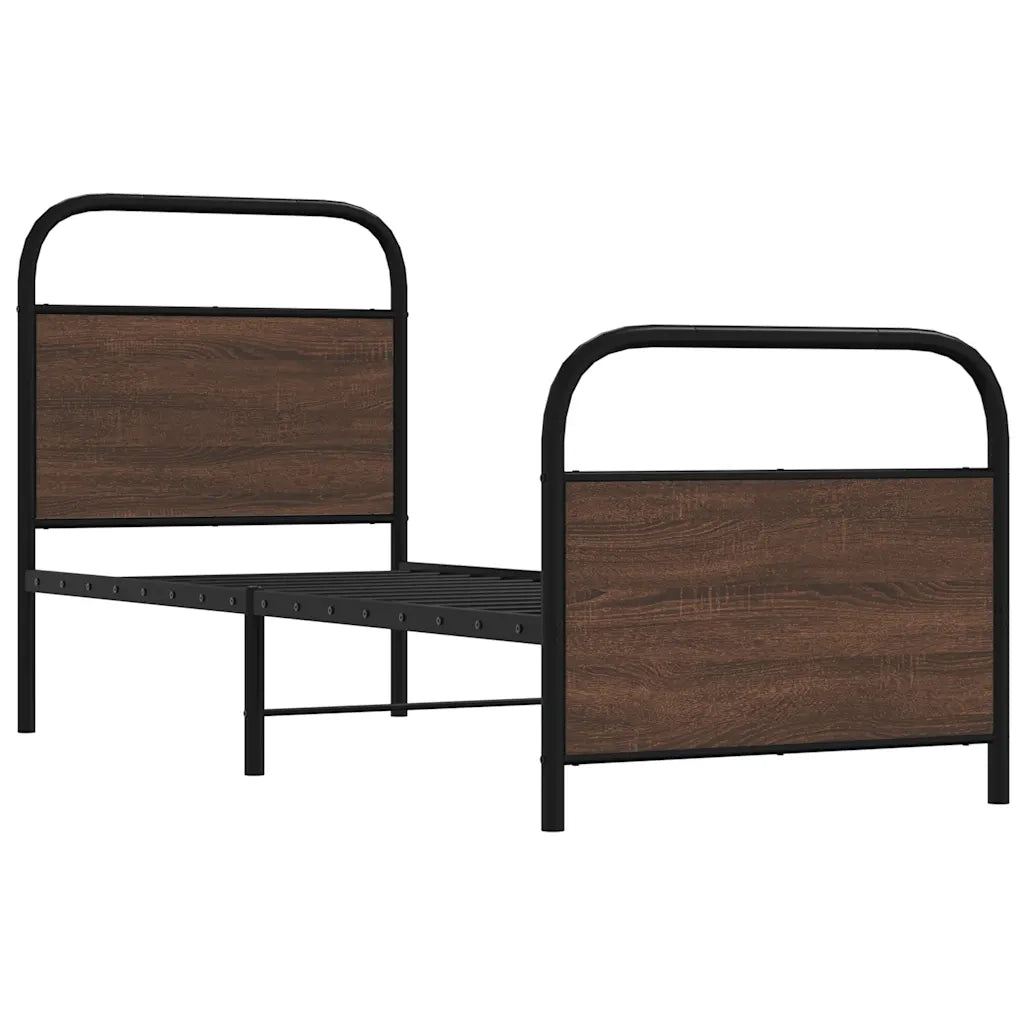 Giroletto senza Materasso-Struttura Letto Rovere Marrone 80x200cm in Truciolato 543390