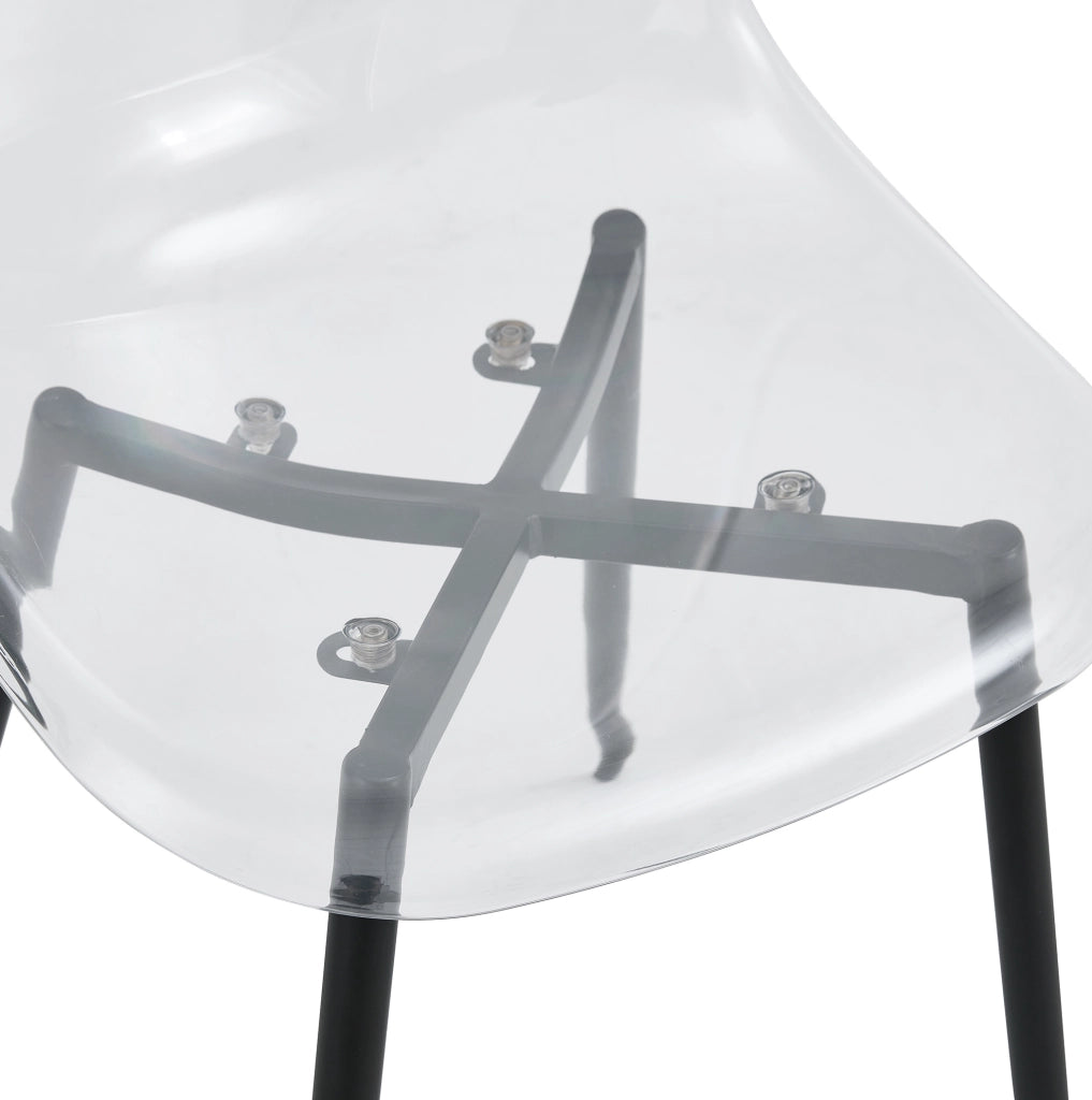 Set di 4 sedie da pranzo trasparenti con gambe nere