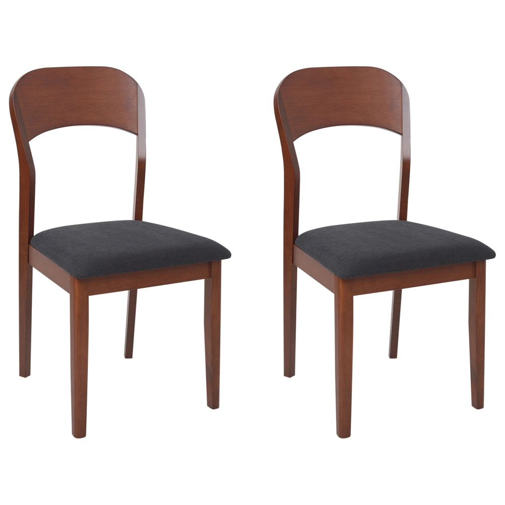 Set di 2 sedie da pranzo imbottite in stile tradizionale in marrone scuro e nero stile tradizionale classico