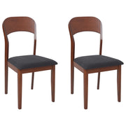Set di 2 sedie da pranzo imbottite in stile tradizionale in marrone scuro e nero stile tradizionale classico