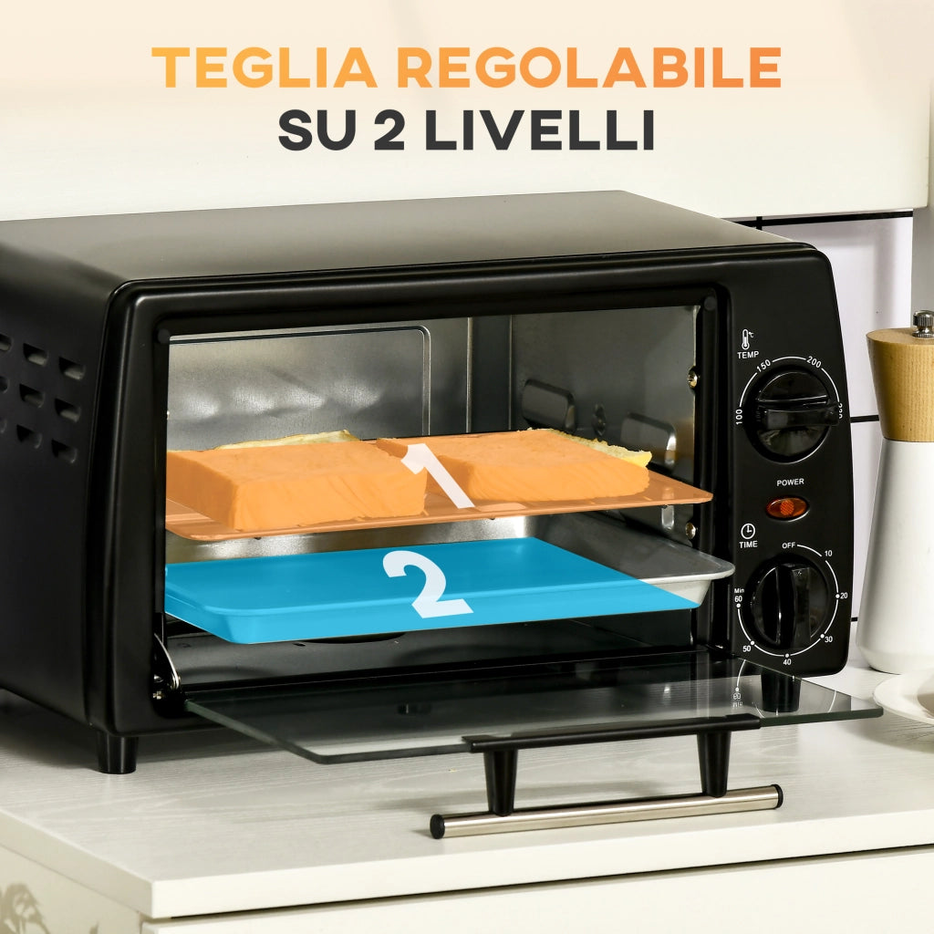 Fornetto Elettrico 10L 750W ¨C zephmum ¨C Nero 36.5x26x22 cm