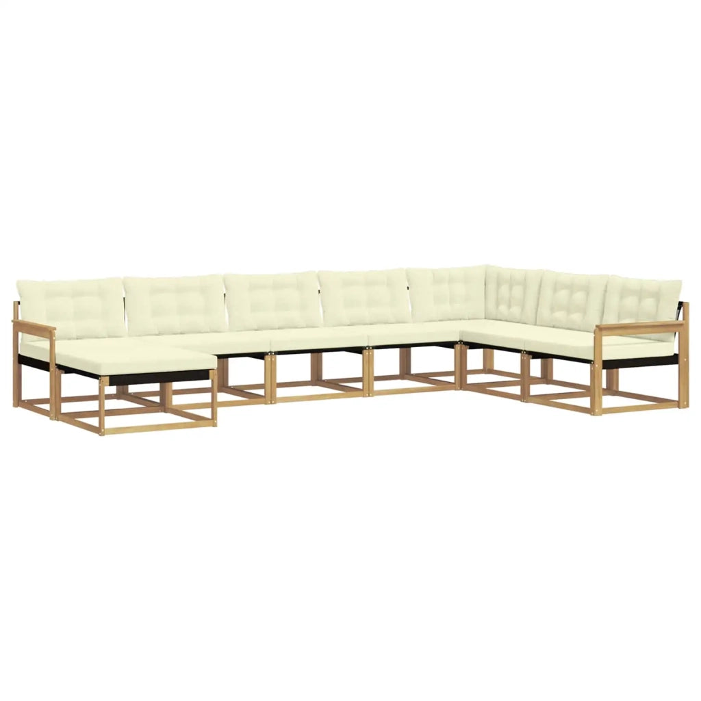 Set di divani da esterno 8 pz Bianco e Crema 3388964